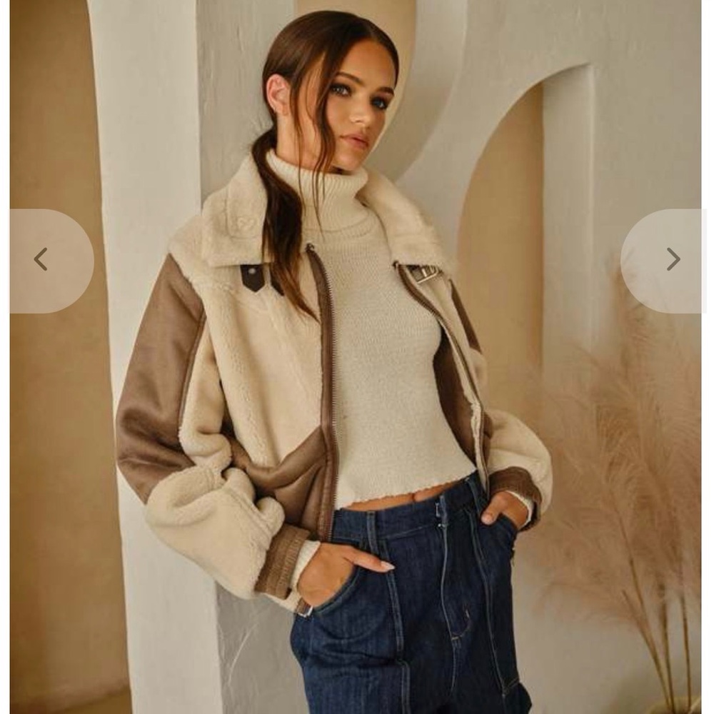 BOHME Faux Leather Shearling Jacket- NWT- Size S